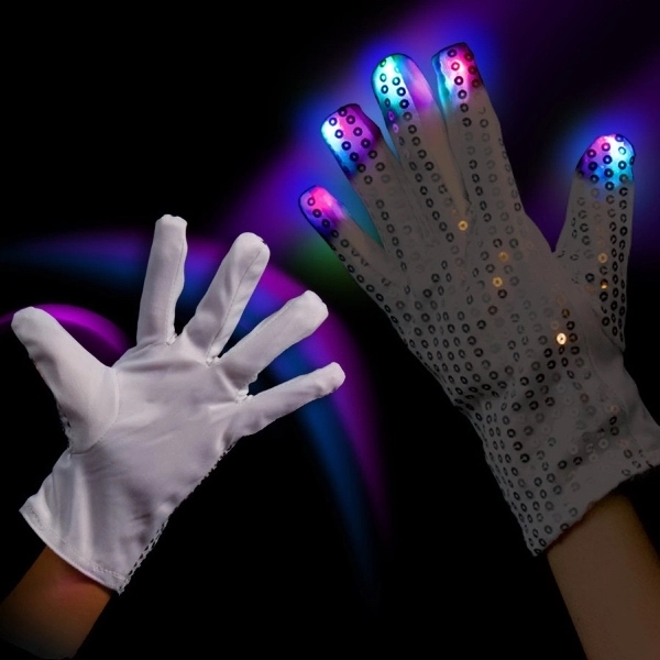 Sequined rock star glove with flashing LED lights.... from ASI 42016 Brighter Promotions Inc / Chemical Light™