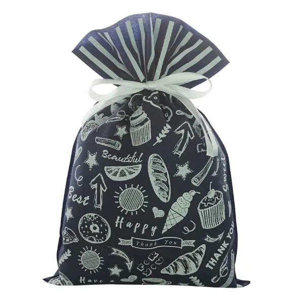 Non-woven drawstring festival pouch bag plus 1C1P silkscreen imprint plus standard... from ASI 37218 Athena Promo (tm)