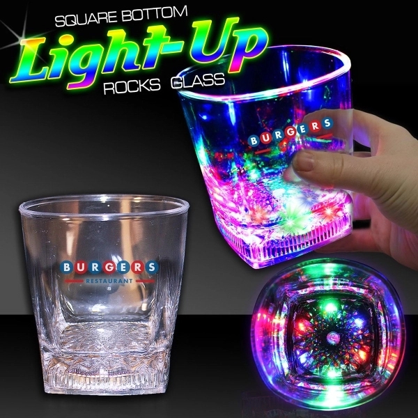 10 oz. clear rocks glass with a square bottom and six... from ASI 42016 Brighter Promotions Inc / Chemical Light™ Liquid Light