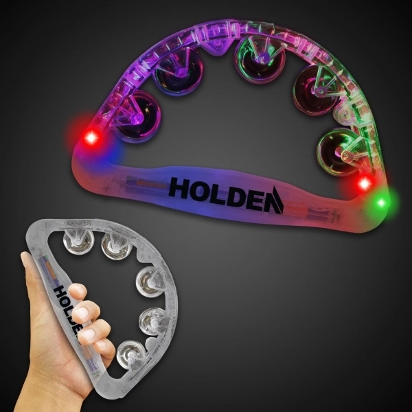 9" clear tambourine with 18 high powered, multi-colored LED lights with... from ASI 42016 Brighter Promotions Inc / Chemical Light™