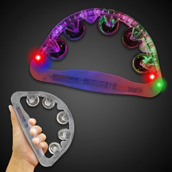9" clear tambourine with 18 high powered, multi-colored LED lights with... from ASI 42016 Brighter Promotions Inc / Chemical Light™