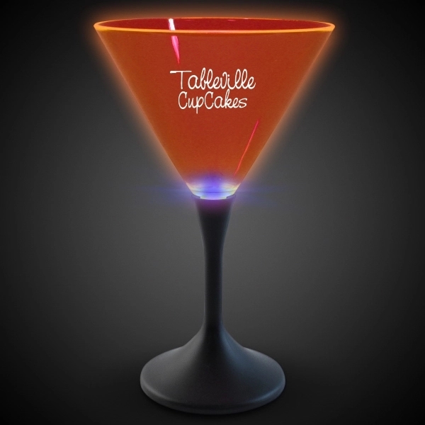 10 oz. neon LED martini glasses with neon tops, black stems... from ASI 42016 Brighter Promotions Inc