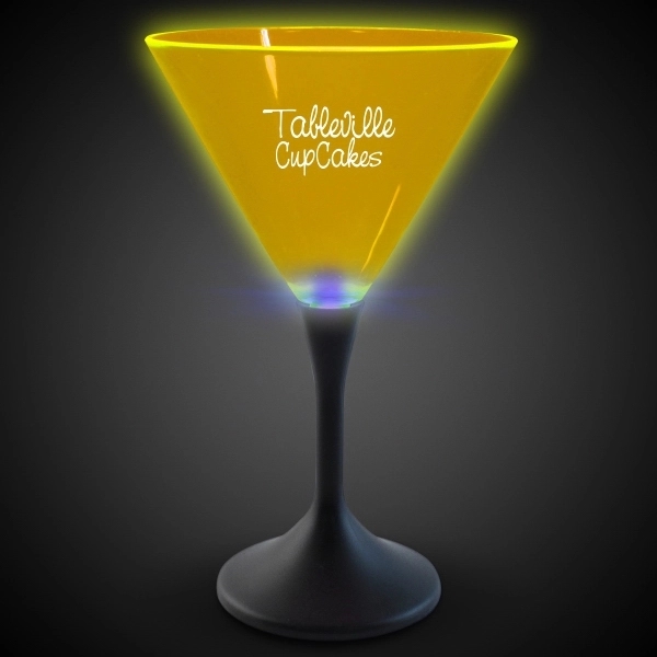 10 oz. neon LED martini glasses with neon tops, black stems... from ASI 42016 Brighter Promotions Inc