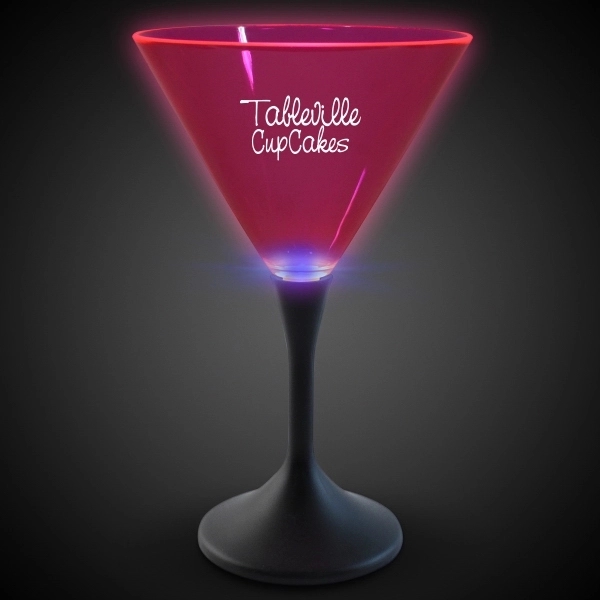10 oz. neon LED martini glasses with neon tops, black stems... from ASI 42016 Brighter Promotions Inc