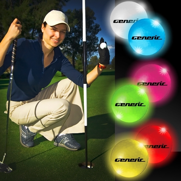 LED lighted golf balls in assorted colors.... from ASI 42016 Brighter Promotions Inc