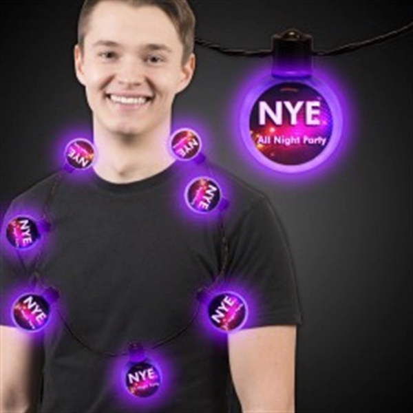 Necklace with 7 plastic white balls, 6 light settings and a... from ASI 42016 Brighter Promotions Inc