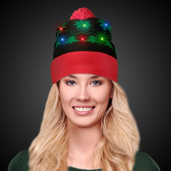 LED light-up, holiday-themed knit hat.... from ASI 42016 Brighter Promotions Inc