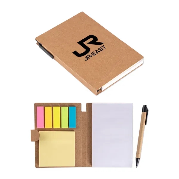 Kraft notebook with 25 sticky note markers, 1 large sticky note... from ASI 98360 WOWLine / WOWLine®
