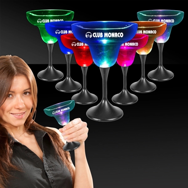 10 oz. LED lighted martini glass with clear top and black... from ASI 42016 Brighter Promotions Inc / Chemical Light™