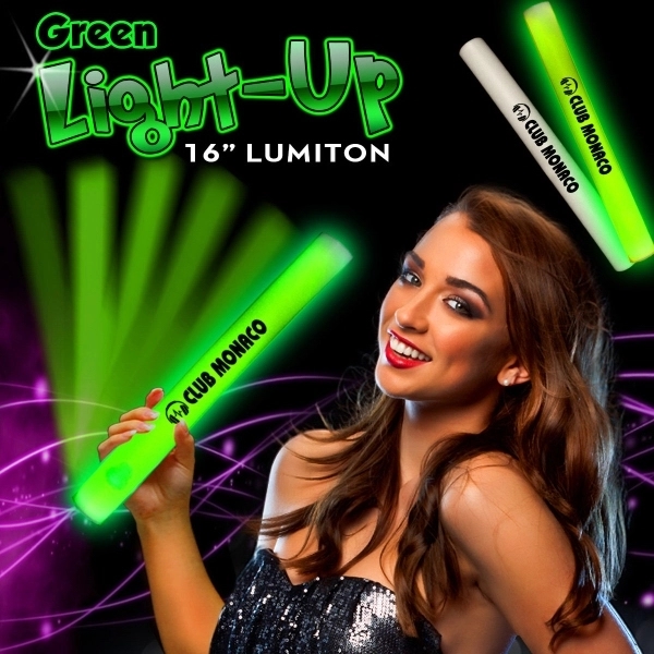 16" plastic Lumiton foam batons with LED light up action and... from ASI 42016 Brighter Promotions Inc