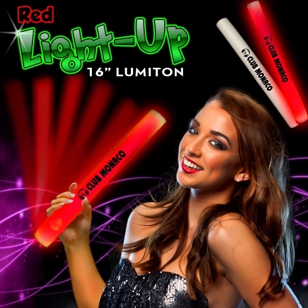 16" plastic Lumiton foam batons with LED light up action and... from ASI 42016 Brighter Promotions Inc