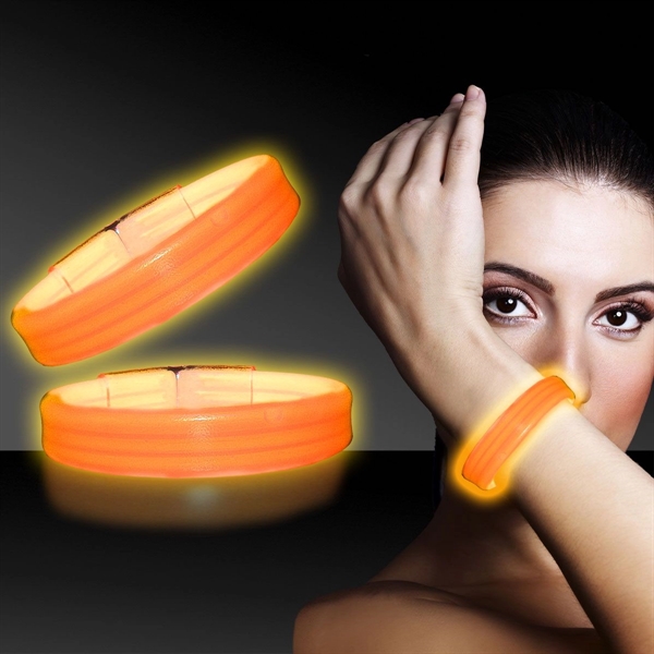 9" deluxe triple wide one time use light-up glow bracelet.... from ASI 42016 Brighter Promotions Inc