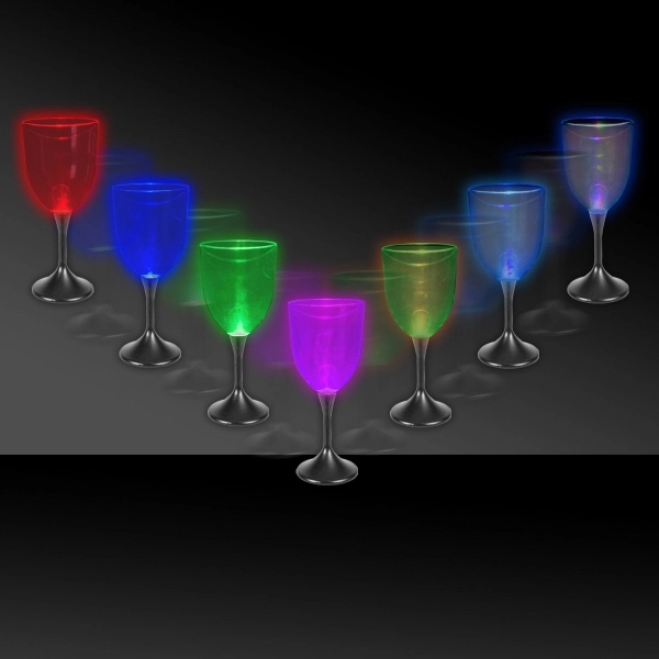 10 oz. LED lighted wine glass with clear top and black... from ASI 42016 Brighter Promotions Inc / Chemical Light™