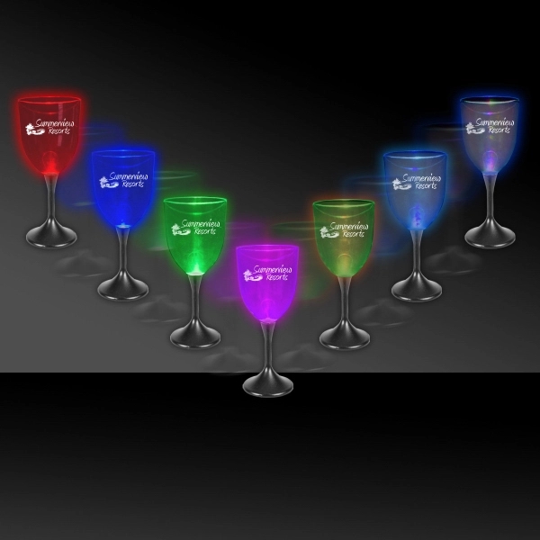 10 oz. LED lighted wine glass with clear top and black... from ASI 42016 Brighter Promotions Inc / Chemical Light™