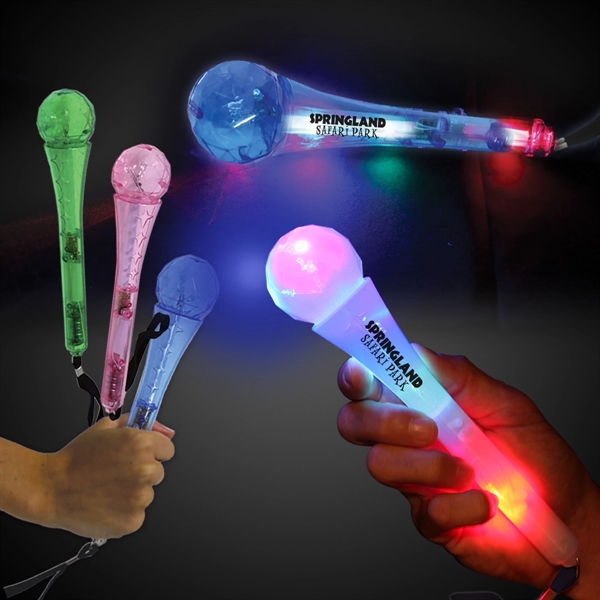 9" plastic microphone with assorted color LED lights.... from ASI 42016 Brighter Promotions Inc