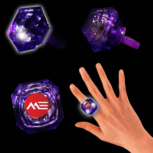 1 3/8" LED light-up diamond ring with three light settings and... from ASI 42016 Brighter Promotions Inc