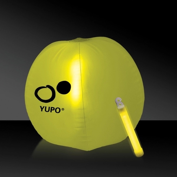 12" translucent beach ball with a glowing light stick inside.... from ASI 42016 Brighter Promotions Inc / Chemical Light™ Liquid Light
