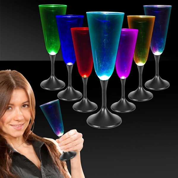7.5 oz. LED lighted champagne flute with clear top and white... from ASI 42016 Brighter Promotions Inc / Chemical Light™