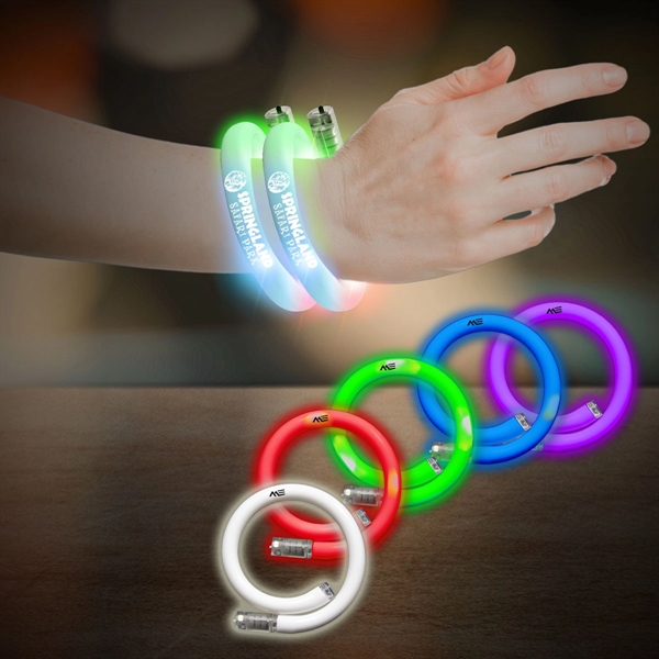 11" plastic coil tube bracelets with flashing LED lights; available in... from ASI 42016 Brighter Promotions Inc