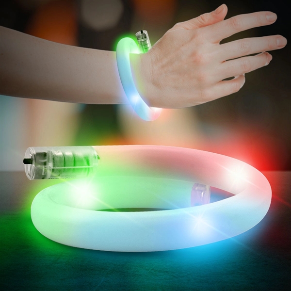 11" plastic coil tube bracelets with flashing LED lights; available in... from ASI 42016 Brighter Promotions Inc