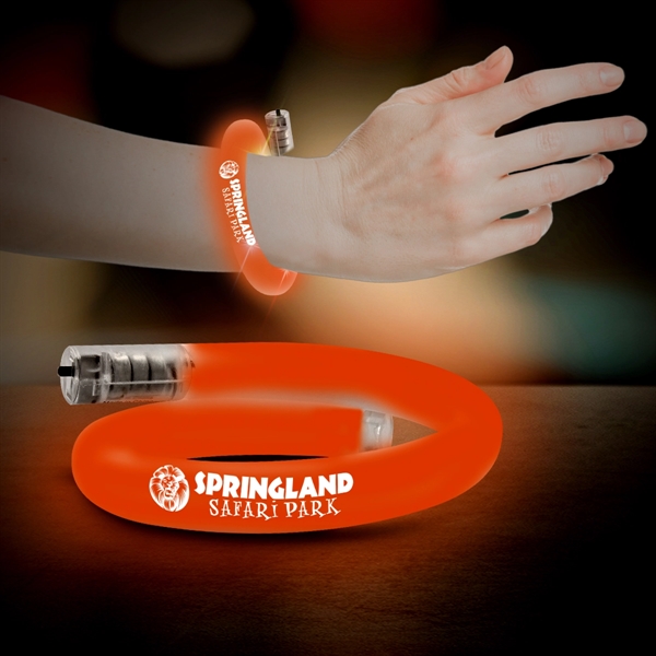 11" plastic coil tube bracelets with flashing LED lights; available in... from ASI 42016 Brighter Promotions Inc