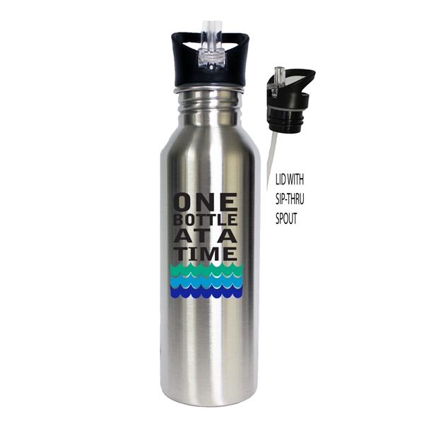 Stainless Steel sports water bottle with drinking straw,  25 oz.... from ASI 36988 Artek USA Inc / Artek™