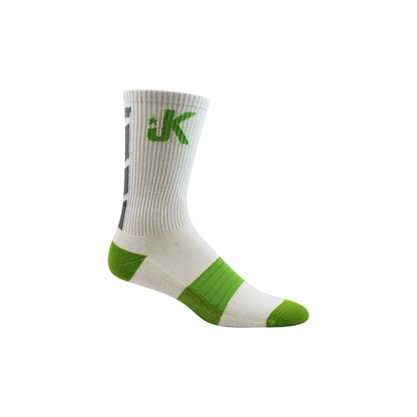 Pantone matched performance calf sock made of nylon, cotton, and spandex,... from ASI 45657 Pop! Promos