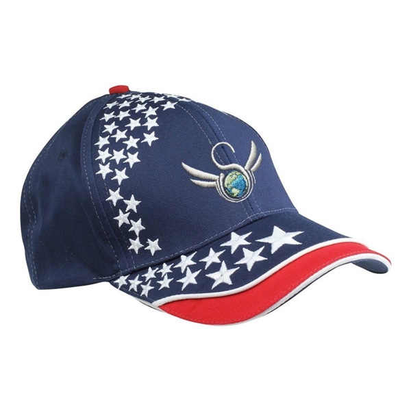 Cotton Twill 6 Panel Star Embroidered Cap... from ASI 31517 Admart Products