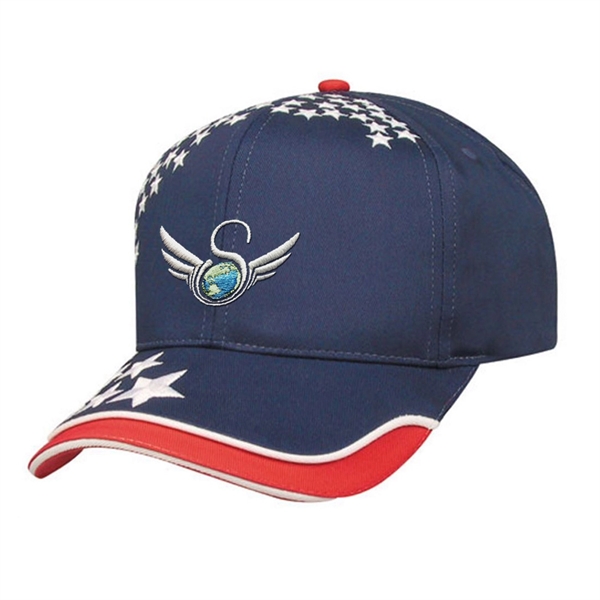 Cotton Twill 6 Panel Star Embroidered Cap... from ASI 31517 Admart Products