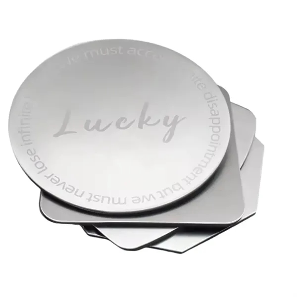 Silver stainless steel with EVA base coaster plus laser engraving on... from ASI 37218 Athena Promo (tm)