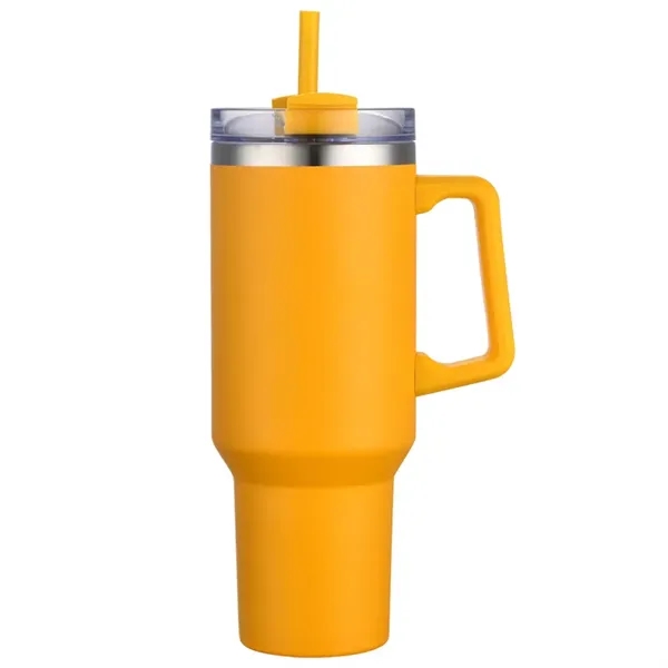 40 oz tumbler w/ handle & straw, insulated... from ASI 36558 Aprons, Etc.