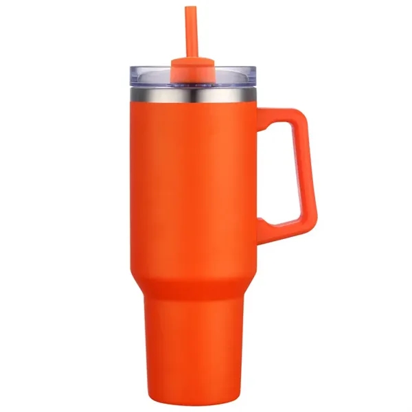 40 oz tumbler w/ handle & straw, insulated... from ASI 36558 Aprons, Etc.