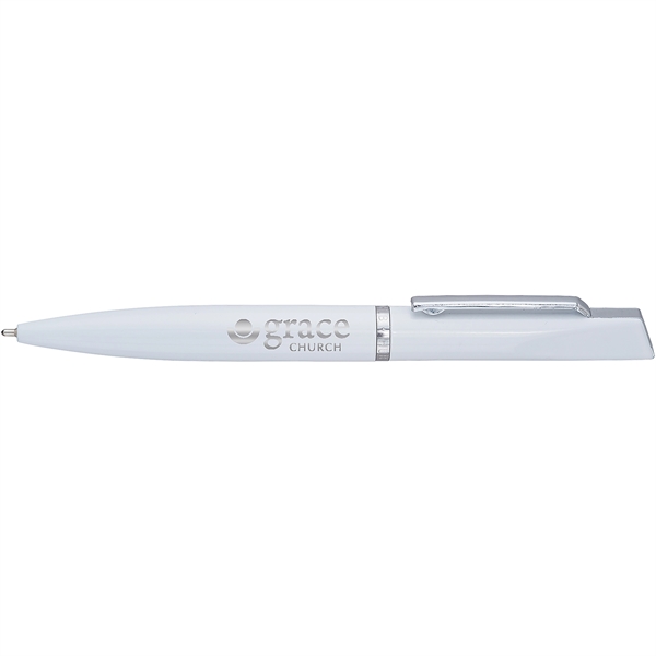 Twist-action metal executive pen with colorful barrel, silver accents, engraving and... from ASI 61966 HPG / Hub Pen