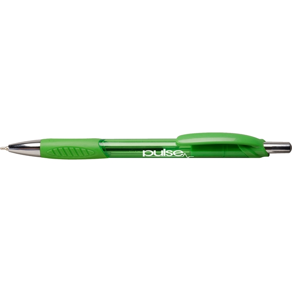 A sleek, modern style plastic ballpoint pen in vibrant brights, rubber... from ASI 61966 HPG / Hub Pen
