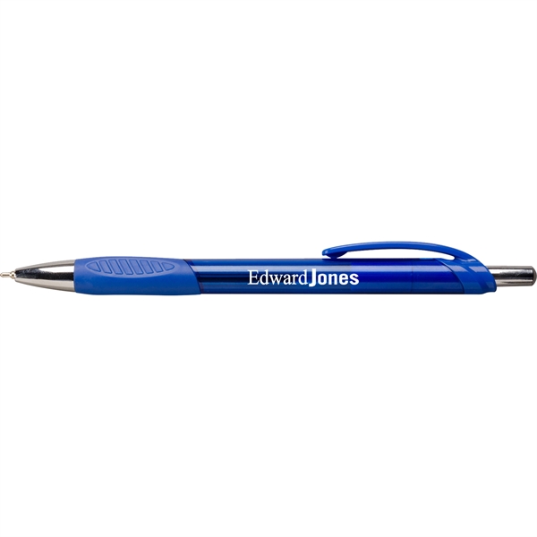 A sleek, modern style plastic ballpoint pen in vibrant brights, rubber... from ASI 61966 HPG / Hub Pen