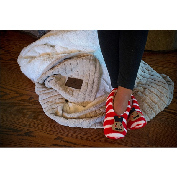 Double layer cable knit lambswool throw with chenille and polyester, measuring... from ASI 73520 Neet Feet / Kanata Blanket