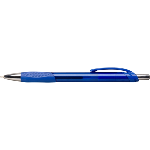 A sleek, modern style plastic ballpoint pen in vibrant brights, rubber... from ASI 61966 HPG / Hub Pen