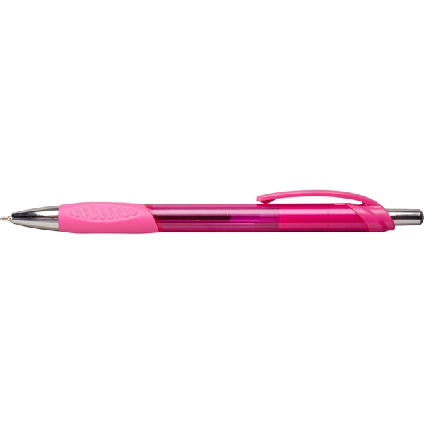 A sleek, modern style plastic ballpoint pen in vibrant brights, rubber... from ASI 61966 HPG / Hub Pen