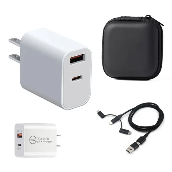 Travel charging set plus 1 color silkscreen imprint on 2 locations... from ASI 37218 Athena Promo (tm)