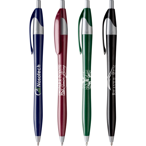 Javalina Corporate Pen has an hourglass shape, corporate colors w/gray accents... from ASI 61966 HPG / Hub Pen