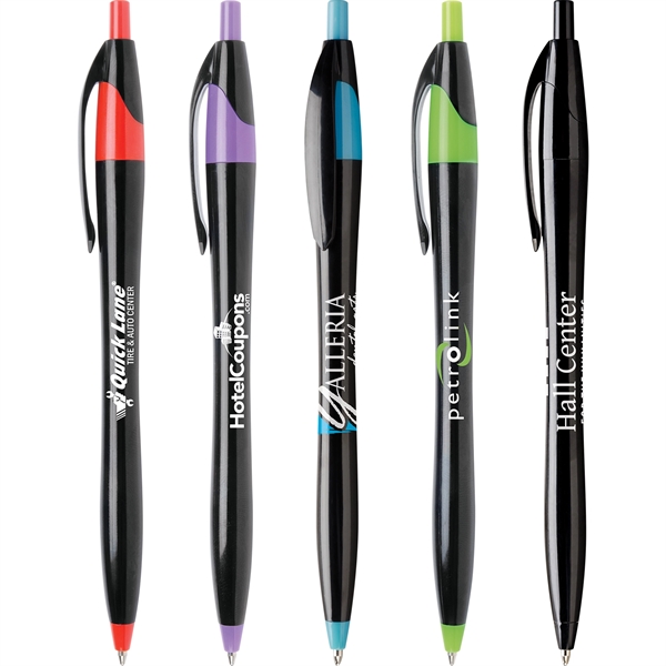 Javalina Midnight Ballpoint Pen has an hourglass shaped black barrel with... from ASI 61966 HPG / Hub Pen