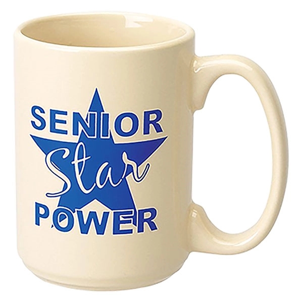 15 oz. ceramic mug with C-shaped handle and silkscreen imprint.... from ASI 39820 Opusline (Benmex) / Opus Line