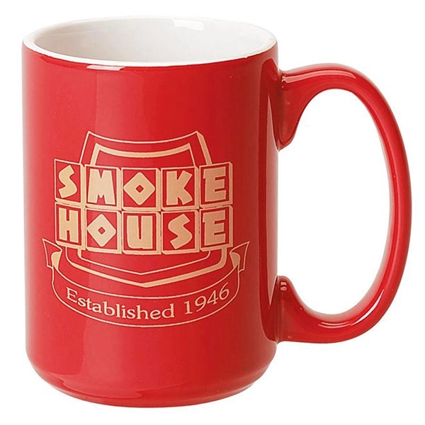 15 oz. ceramic mug with C-shaped handle and silkscreen imprint.... from ASI 39820 Opusline (Benmex) / Opus Line