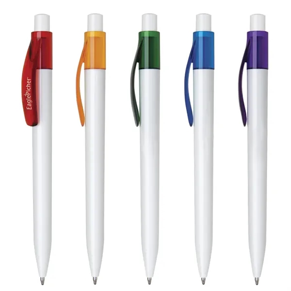 Plastic click action ballpoint pen with wide clip... from ASI 31517 Admart Products / Admart Line
