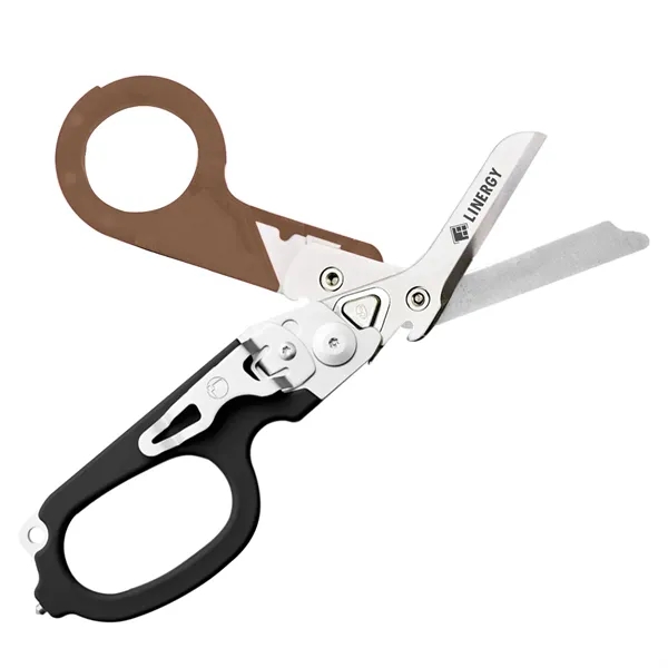 Multifunctional folding medical shears that include strap cutter, ruler, oxygen tank... from ASI 46170 Compass Industries Inc
