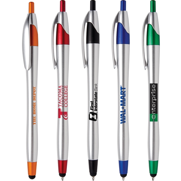 Javalina Chrome Stylus pen has an hourglass shape, stylus tip, brushed... from ASI 61966 HPG / Hub Pen