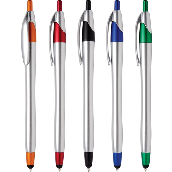 Javalina Chrome Stylus pen has an hourglass shape, stylus tip, brushed... from ASI 61966 HPG / Hub Pen