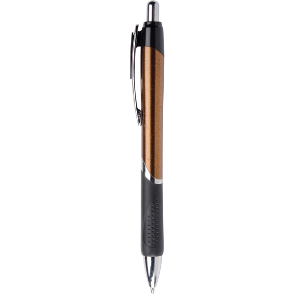 Cappuccino ballpoint pen has a Speckled metallic barrel, a no-slip rubber... from ASI 61966 HPG / Hub Pen