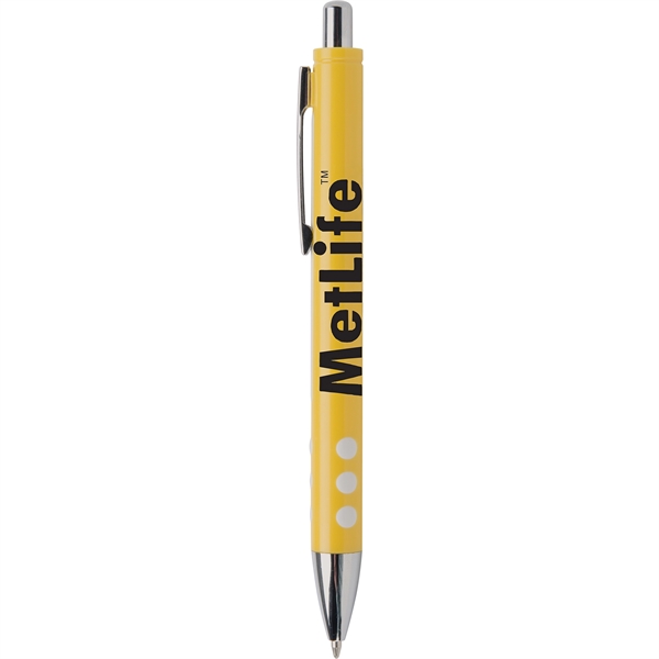 Hulo features Chrome Trim, Raised white dot grip, strong click-action retraction... from ASI 61966 HPG / Hub Pen