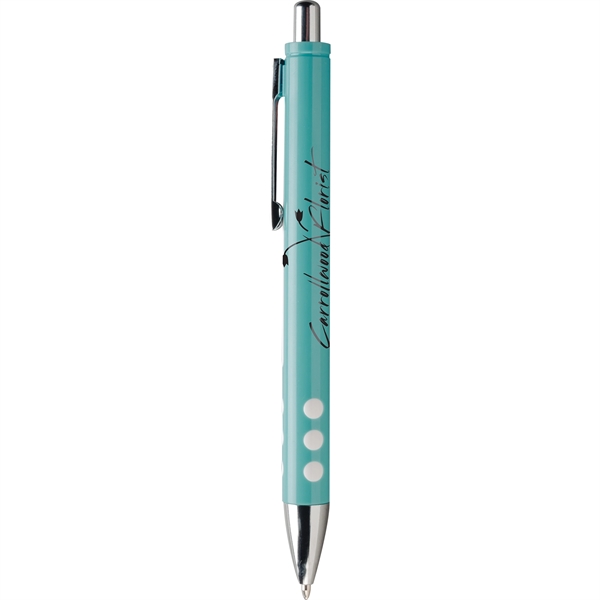 Hulo features Chrome Trim, Raised white dot grip, strong click-action retraction... from ASI 61966 HPG / Hub Pen